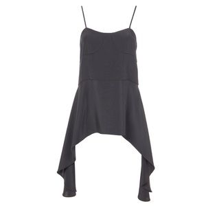 TIBI Black long peplum cami Size 4